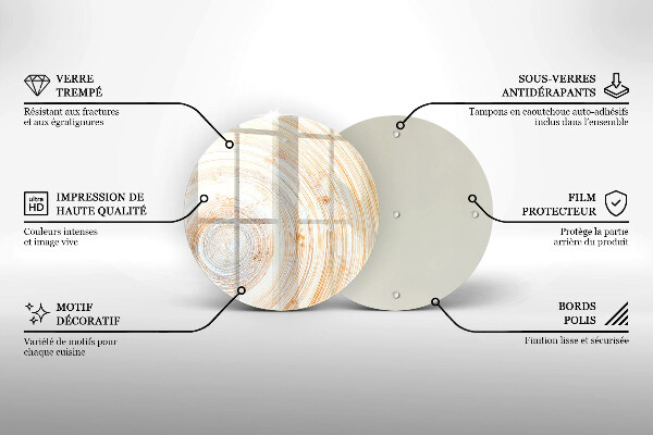Glas Herdabdeckplatte Holzstruktur