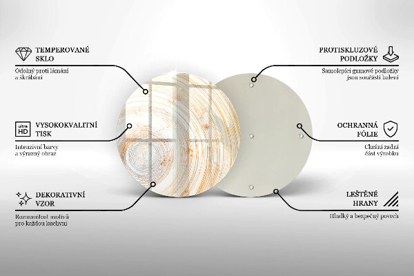 Glas Herdabdeckplatte Holzstruktur