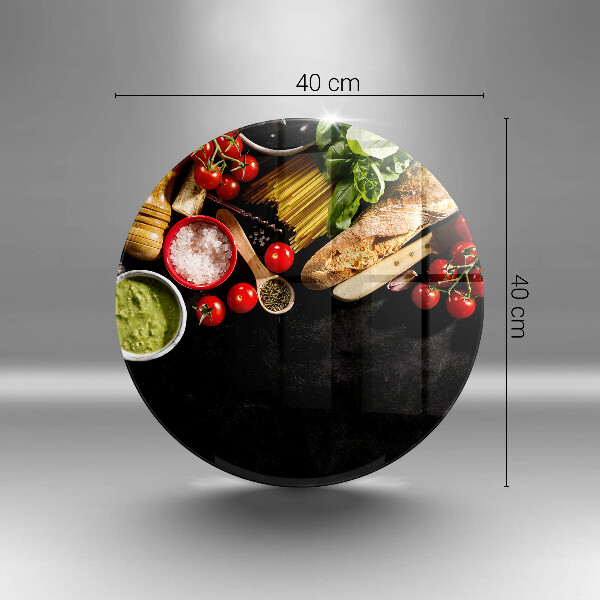 Glas Herdabdeckplatte Italienische Zutaten und Gewürze