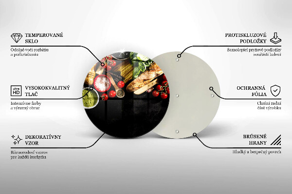 Glas Herdabdeckplatte Italienische Zutaten und Gewürze