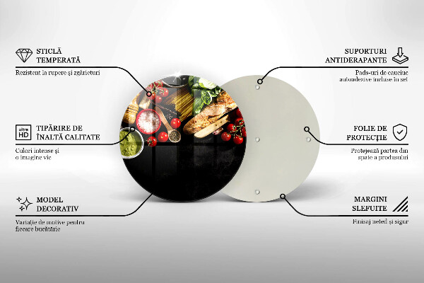 Glas Herdabdeckplatte Italienische Zutaten und Gewürze