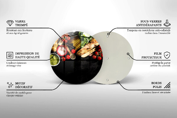 Glas Herdabdeckplatte Italienische Zutaten und Gewürze