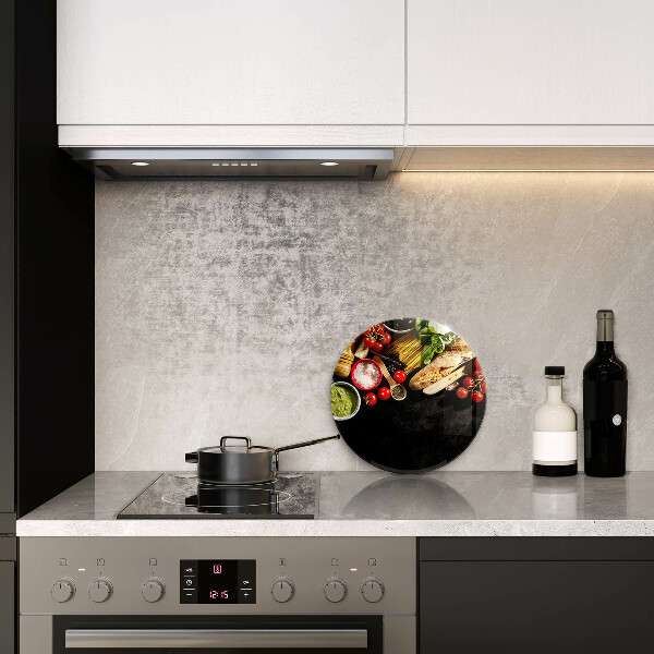 Glas Herdabdeckplatte Italienische Zutaten und Gewürze