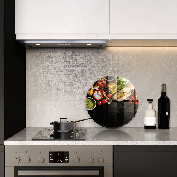 Glas Herdabdeckplatte Italienische Zutaten und Gewürze