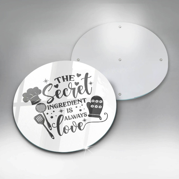 Glas Herdabdeckplatte Inschrift Satz