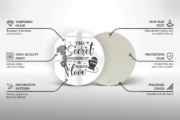 Glas Herdabdeckplatte Inschrift Satz