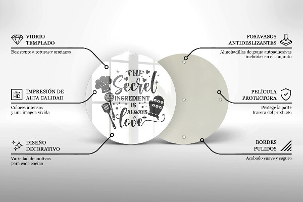 Glas Herdabdeckplatte Inschrift Satz