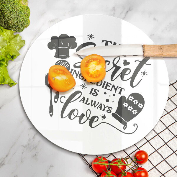 Glas Herdabdeckplatte Inschrift Satz