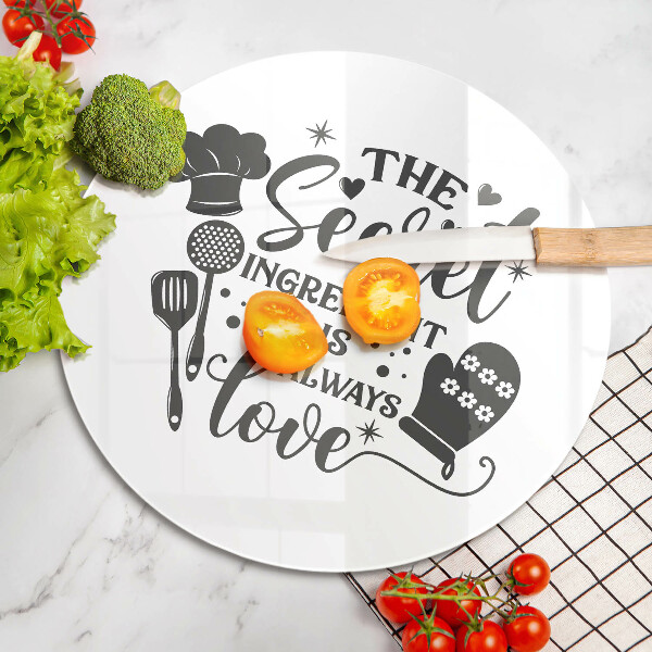 Glas Herdabdeckplatte Inschrift Satz