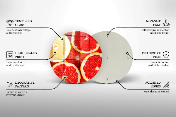 Glas Herdabdeckplatte Grapefruitscheiben