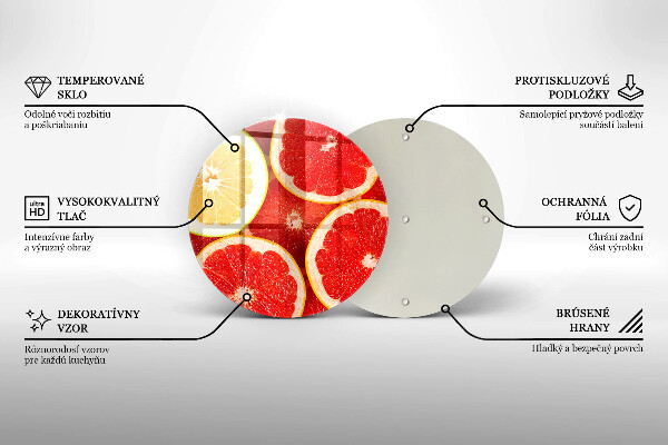 Glas Herdabdeckplatte Grapefruitscheiben