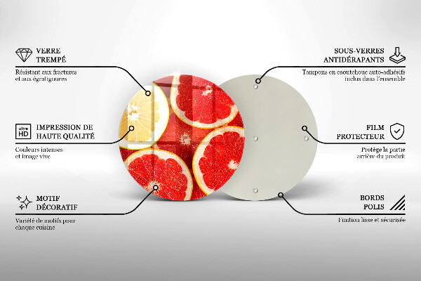 Glas Herdabdeckplatte Grapefruitscheiben