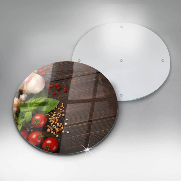 Glas Herdabdeckplatte Gemüse auf dem Tisch