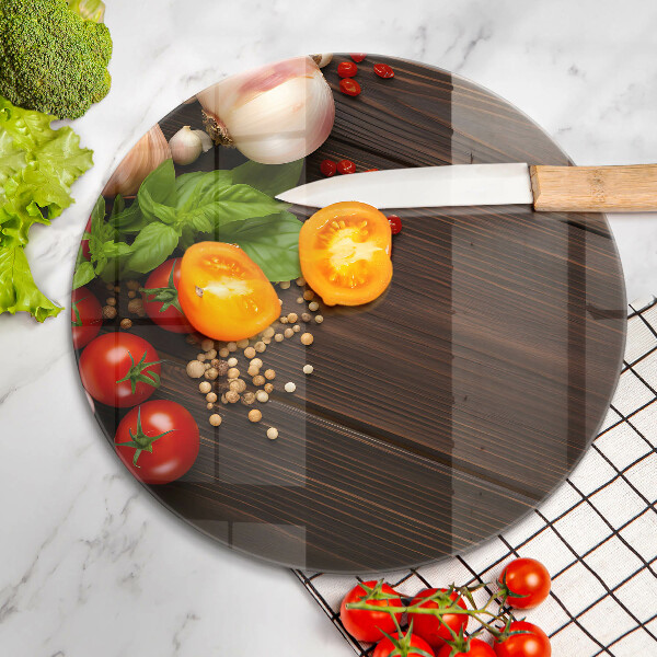 Glas Herdabdeckplatte Gemüse auf dem Tisch