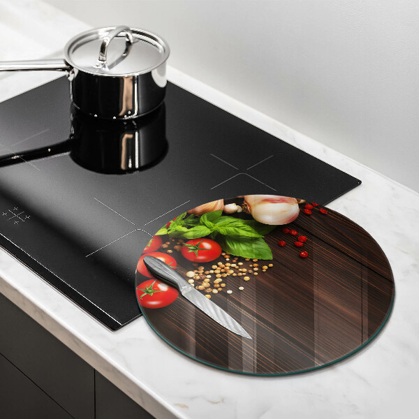 Glas Herdabdeckplatte Gemüse auf dem Tisch