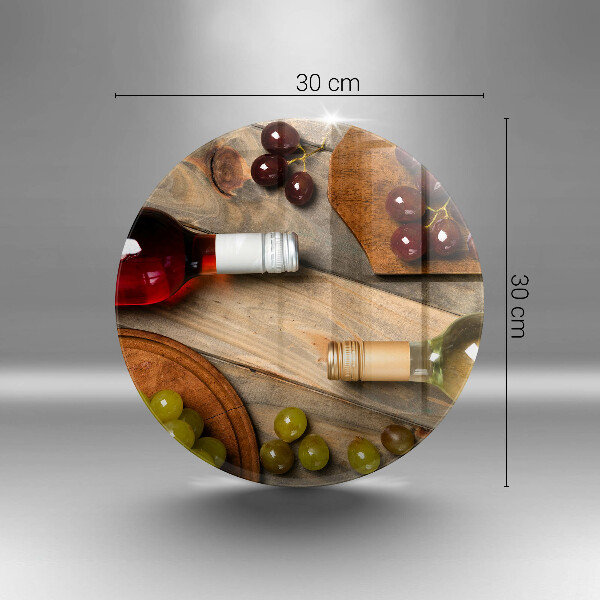Glas Herdabdeckplatte Weinflaschen und Trauben