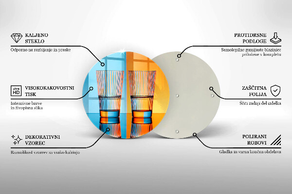 Glas Herdabdeckplatte Zwei Gläser Wasser