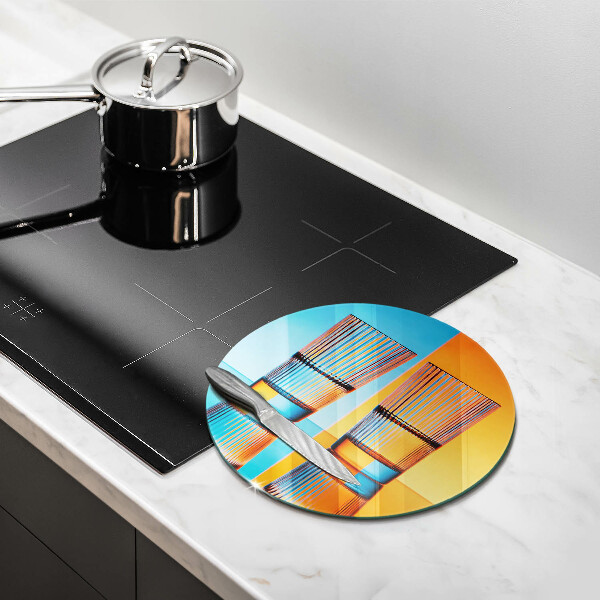 Glas Herdabdeckplatte Zwei Gläser Wasser