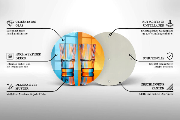 Glas Herdabdeckplatte Zwei Gläser Wasser