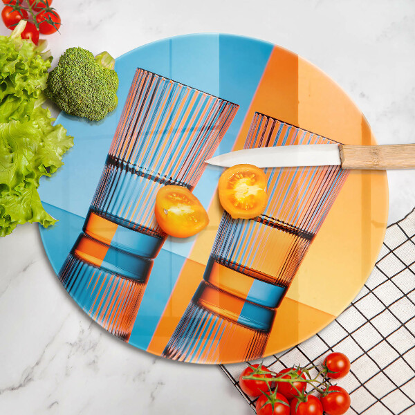 Glas Herdabdeckplatte Zwei Gläser Wasser