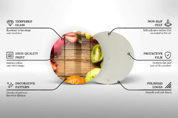 Glas Herdabdeckplatte Frisches Obst
