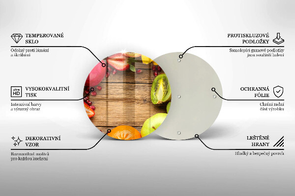 Glas Herdabdeckplatte Frisches Obst