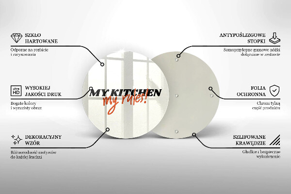 Glas Herdabdeckplatte My kitchen my rules