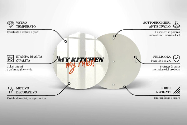 Glas Herdabdeckplatte My kitchen my rules