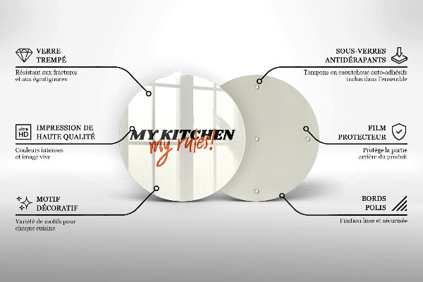 Glas Herdabdeckplatte My kitchen my rules