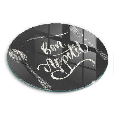Glas Herdabdeckplatte Inschrift Bon Appetit
