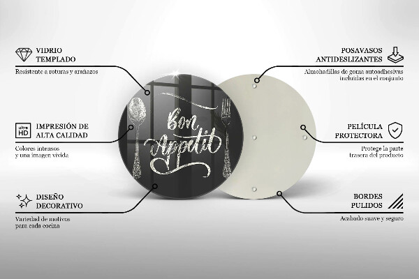 Glas Herdabdeckplatte Inschrift Bon Appetit