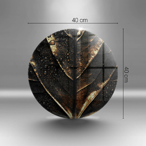 Glas Herdabdeckplatte Gold Blatt