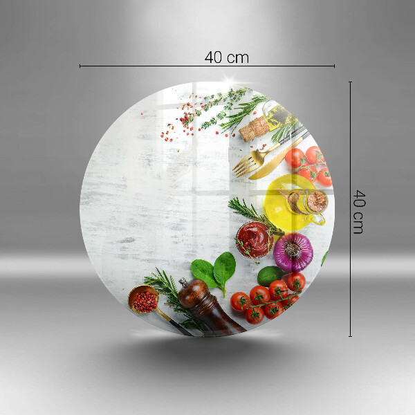 Glas Herdabdeckplatte Gemüse und Gewürze