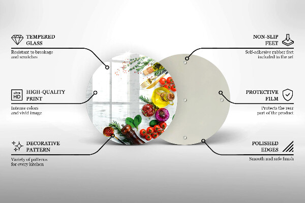 Glas Herdabdeckplatte Gemüse und Gewürze