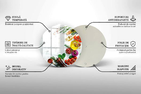 Glas Herdabdeckplatte Gemüse und Gewürze