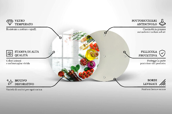 Glas Herdabdeckplatte Gemüse und Gewürze