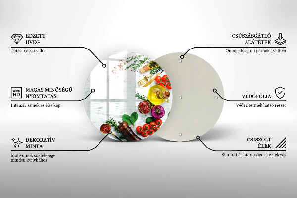 Glas Herdabdeckplatte Gemüse und Gewürze
