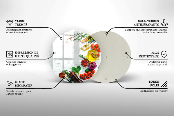 Glas Herdabdeckplatte Gemüse und Gewürze