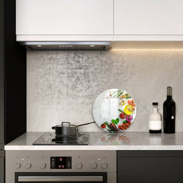 Glas Herdabdeckplatte Gemüse und Gewürze