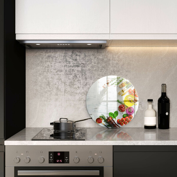 Glas Herdabdeckplatte Gemüse und Gewürze