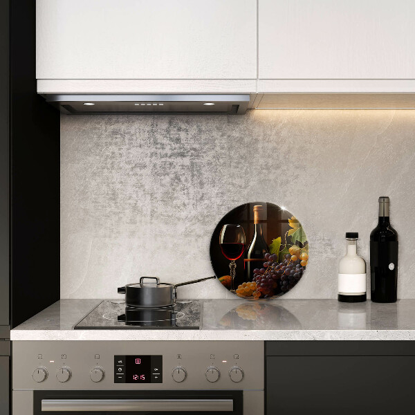 Glas Herdabdeckplatte Glas Wein und Trauben