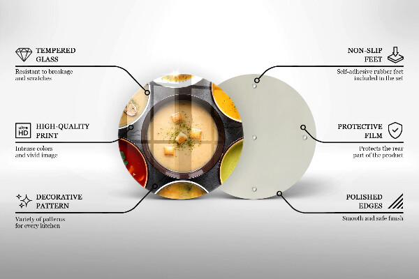 Glas Herdabdeckplatte Bunte Suppen