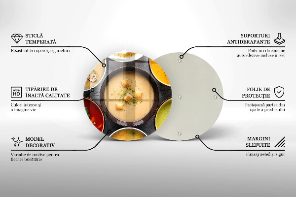 Glas Herdabdeckplatte Bunte Suppen
