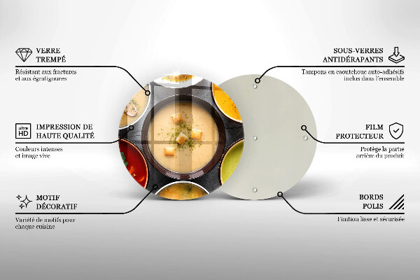 Glas Herdabdeckplatte Bunte Suppen