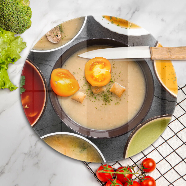 Glas Herdabdeckplatte Bunte Suppen