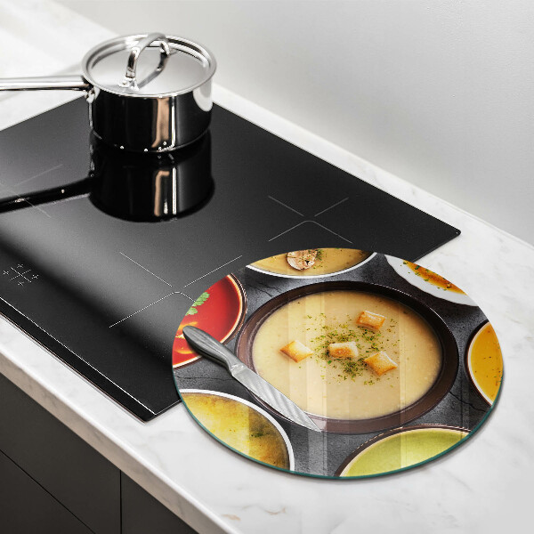 Glas Herdabdeckplatte Bunte Suppen