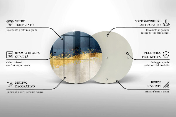 Glas Herdabdeckplatte Goldabstraktion