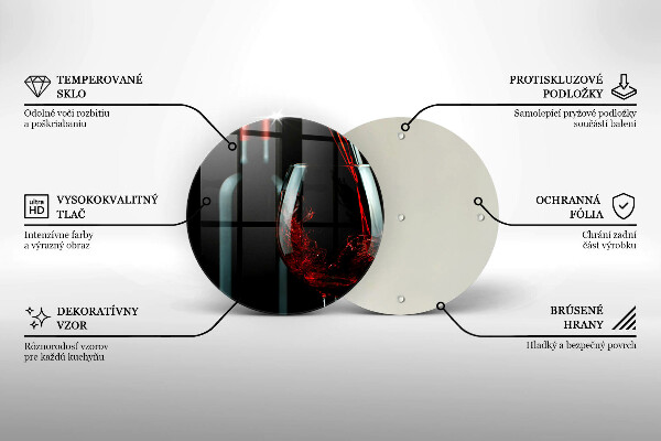Glas Ceranfeldabdeckung Spritzschutz Weinflasche und Glas
