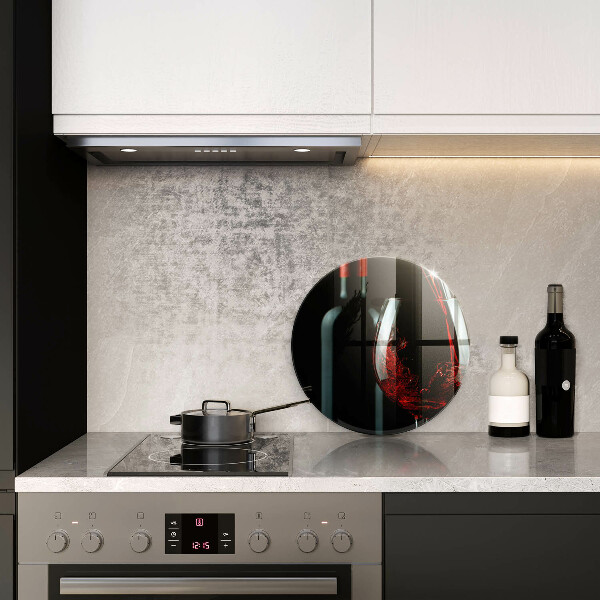 Glas Ceranfeldabdeckung Spritzschutz Weinflasche und Glas