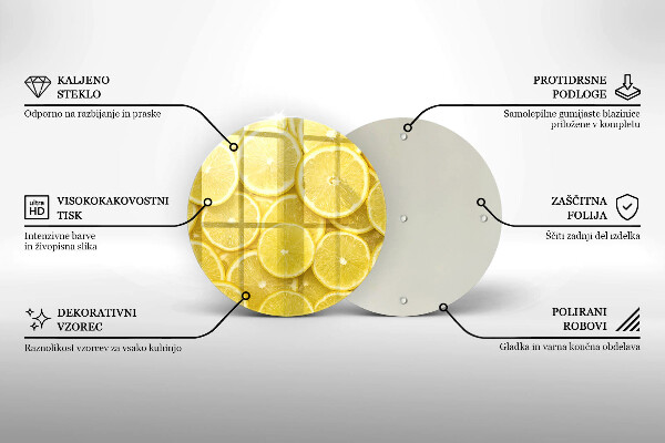 Glas Ceranfeldabdeckung Spritzschutz Zitronenfrucht